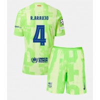 Maglia Calcio Barcelona Ronald Araujo #4 Terza Divisa Bambino 2024-25 Manica Corta (+ pantaloncini)